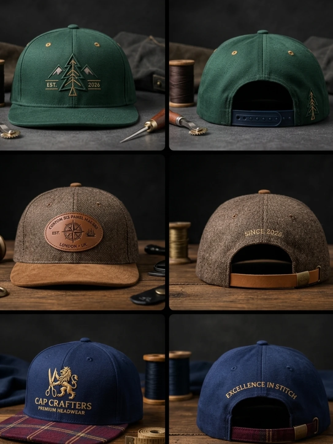 custom six panel caps